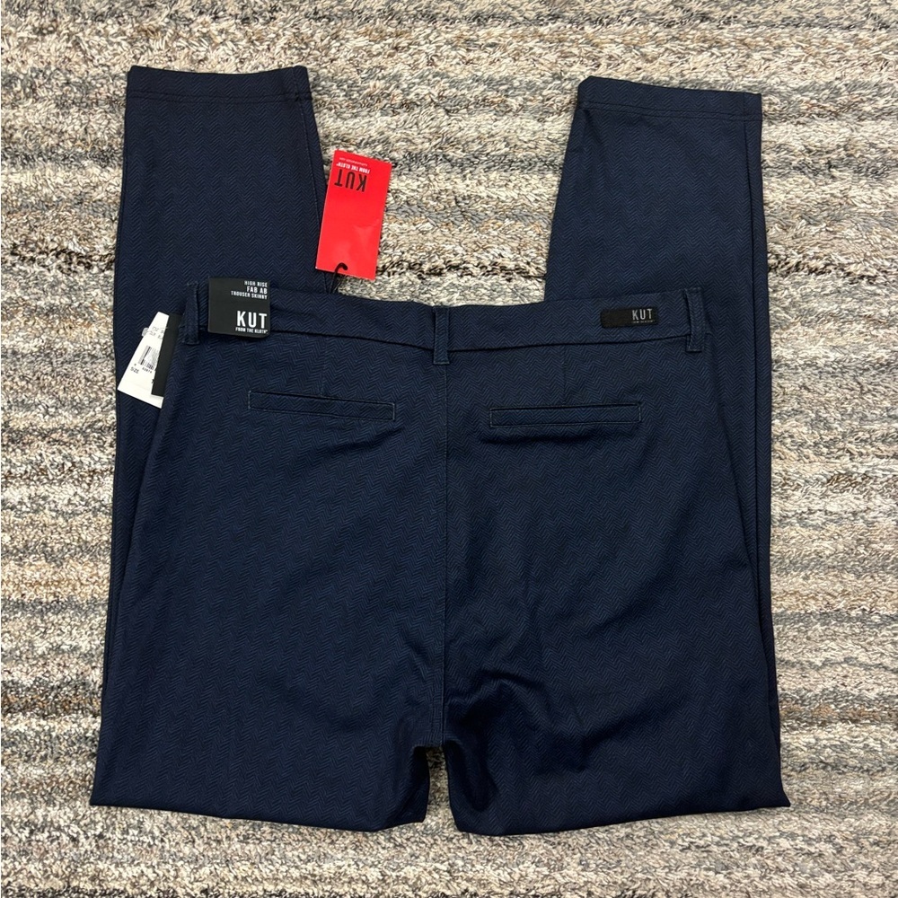KUT From The Kloth High Rise Fab Ab Trousers Sz 14 NWT | KUT Women Navy Trouser- - Picture 10 of 14